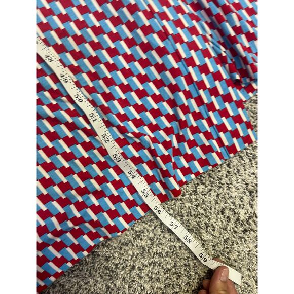 Diane von Furstenberg Maxi Wrap Dress Red/Blue Geometric Print Size‎ S Viscose - Picture 8 of 14